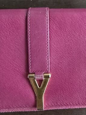Saint Laurent Hot Pink Leather Wallet